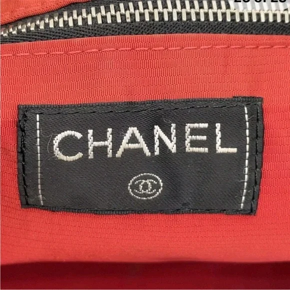 EUC Chanel Old Travel Line Nylon MM Tote Bag NA100050 - Picture 3 of 15